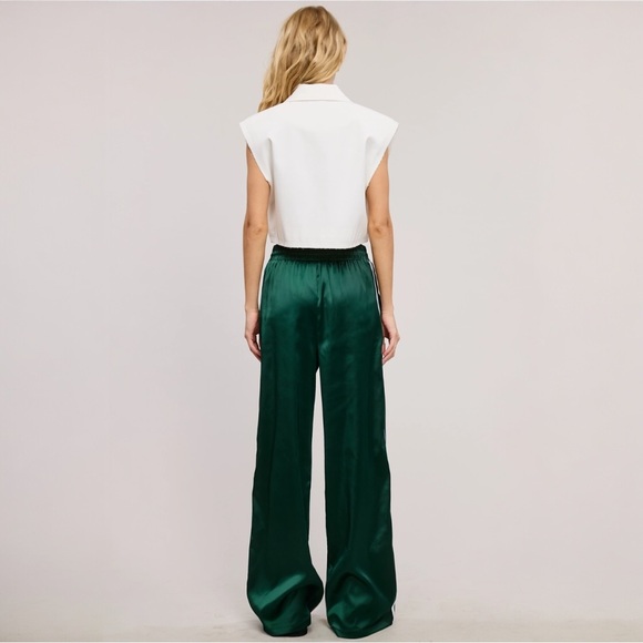 ONLY 1 LEFT! NO RESTOCK! Sporty Satin-Effect Track Pants with Contrast Stripes - Picture 4 of 5